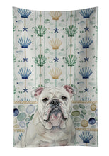 Load image into Gallery viewer, White English Bulldog Coastal Sea Glass Kitchen Towel