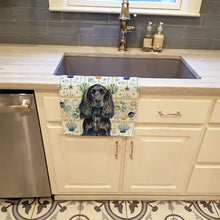 Load image into Gallery viewer, Black English Cocker Spaniel Coastal Sea Glass Kitchen Towel