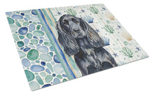 Load image into Gallery viewer, Black English Cocker Spaniel Coastal Sea Glass Glass Cutting Board