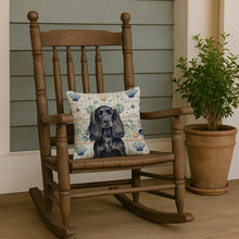 Load image into Gallery viewer, Black English Cocker Spaniel Coastal Sea Glass Throw Pillow