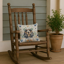 Load image into Gallery viewer, Blue Roan &amp; Tan English Cocker Spaniel Coastal Sea Glass Throw Pillow