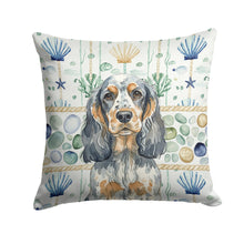 Load image into Gallery viewer, Blue Roan &amp; Tan English Cocker Spaniel Coastal Sea Glass Throw Pillow