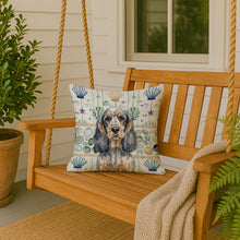 Load image into Gallery viewer, Blue Roan &amp; Tan English Cocker Spaniel Coastal Sea Glass Throw Pillow