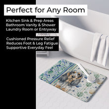 Load image into Gallery viewer, Blue Roan &amp; Tan English Cocker Spaniel Coastal Sea Glass Memory Foam Kitchen Mat