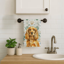 Load image into Gallery viewer, Golden English Cocker Spaniel Coastal Sea Glass Kitchen Towel