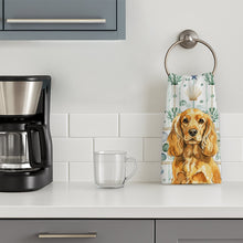 Load image into Gallery viewer, Golden English Cocker Spaniel Coastal Sea Glass Kitchen Towel
