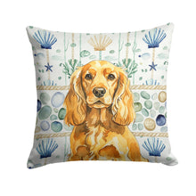 Load image into Gallery viewer, Golden English Cocker Spaniel Coastal Sea Glass Throw Pillow