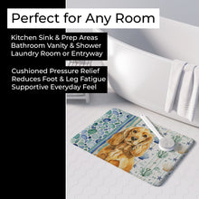 Load image into Gallery viewer, Golden English Cocker Spaniel Coastal Sea Glass Memory Foam Kitchen Mat