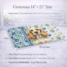 Load image into Gallery viewer, Lemon Roan English Cocker Spaniel Coastal Sea Glass Dish Drying Mat