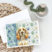 Load image into Gallery viewer, Lemon Roan English Cocker Spaniel Coastal Sea Glass Greeting Cards Pack of 8