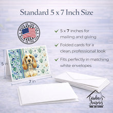 Load image into Gallery viewer, Lemon Roan English Cocker Spaniel Coastal Sea Glass Greeting Cards Pack of 8