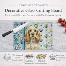 Load image into Gallery viewer, Lemon Roan English Cocker Spaniel Coastal Sea Glass Glass Cutting Board