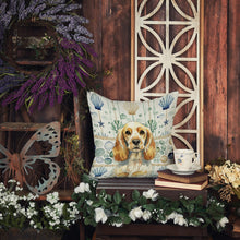 Load image into Gallery viewer, Lemon Roan English Cocker Spaniel Coastal Sea Glass Throw Pillow