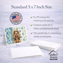 Load image into Gallery viewer, Liver English Cocker Spaniel Coastal Sea Glass Greeting Cards Pack of 8