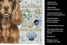 Load image into Gallery viewer, Liver English Cocker Spaniel Coastal Sea Glass Kitchen Towel