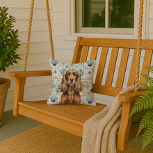 Load image into Gallery viewer, Liver English Cocker Spaniel Coastal Sea Glass Throw Pillow