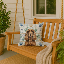 Load image into Gallery viewer, Liver English Cocker Spaniel Coastal Sea Glass Throw Pillow