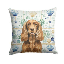 Load image into Gallery viewer, Liver English Cocker Spaniel Coastal Sea Glass Throw Pillow