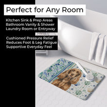 Load image into Gallery viewer, Liver English Cocker Spaniel Coastal Sea Glass Memory Foam Kitchen Mat