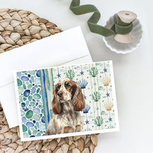 Load image into Gallery viewer, Liver Roan English Cocker Spaniel Coastal Sea Glass Greeting Cards Pack of 8