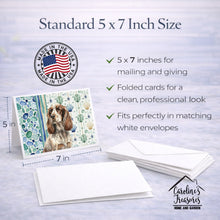 Load image into Gallery viewer, Liver Roan English Cocker Spaniel Coastal Sea Glass Greeting Cards Pack of 8