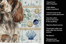 Load image into Gallery viewer, Liver Roan English Cocker Spaniel Coastal Sea Glass Kitchen Towel