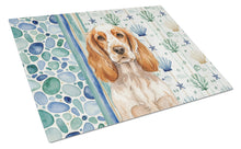 Load image into Gallery viewer, Orange Roan English Cocker Spaniel Coastal Sea Glass Glass Cutting Board