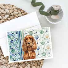 Load image into Gallery viewer, Red English Cocker Spaniel Coastal Sea Glass Greeting Cards Pack of 8