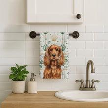 Load image into Gallery viewer, Red English Cocker Spaniel Coastal Sea Glass Kitchen Towel