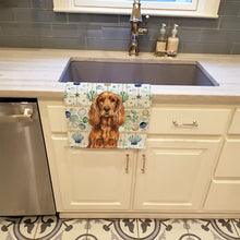 Load image into Gallery viewer, Red English Cocker Spaniel Coastal Sea Glass Kitchen Towel