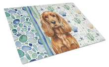 Load image into Gallery viewer, Red English Cocker Spaniel Coastal Sea Glass Glass Cutting Board