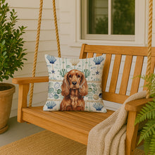 Load image into Gallery viewer, Red English Cocker Spaniel Coastal Sea Glass Throw Pillow