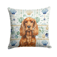 Load image into Gallery viewer, Red English Cocker Spaniel Coastal Sea Glass Throw Pillow