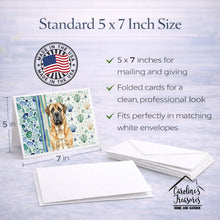 Load image into Gallery viewer, Apricot English Mastiff Coastal Sea Glass Greeting Cards Pack of 8