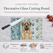 Load image into Gallery viewer, Apricot English Mastiff Coastal Sea Glass Glass Cutting Board