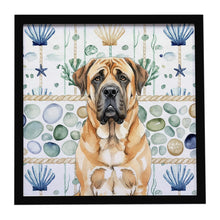 Load image into Gallery viewer, Apricot English Mastiff Coastal Sea Glass Framed Metal Print