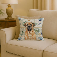 Load image into Gallery viewer, Apricot English Mastiff Coastal Sea Glass Throw Pillow