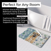 Load image into Gallery viewer, Apricot English Mastiff Coastal Sea Glass Memory Foam Kitchen Mat