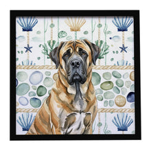 Load image into Gallery viewer, Brindle English Mastiff Coastal Sea Glass Framed Metal Print