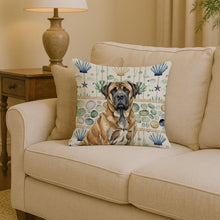 Load image into Gallery viewer, Brindle English Mastiff Coastal Sea Glass Throw Pillow