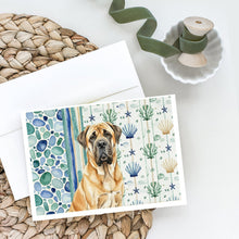 Load image into Gallery viewer, Fawn English Mastiff Coastal Sea Glass Greeting Cards Pack of 8