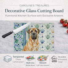 Load image into Gallery viewer, Fawn English Mastiff Coastal Sea Glass Glass Cutting Board