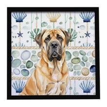 Load image into Gallery viewer, Fawn English Mastiff Coastal Sea Glass Framed Metal Print