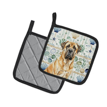 Load image into Gallery viewer, Fawn English Mastiff Coastal Sea Glass Pair of Pot Holders