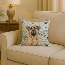 Load image into Gallery viewer, Fawn English Mastiff Coastal Sea Glass Throw Pillow