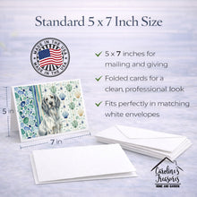 Load image into Gallery viewer, Blue Belton English Setter Coastal Sea Glass Greeting Cards Pack of 8