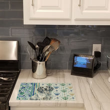 Load image into Gallery viewer, Blue Belton English Setter Coastal Sea Glass Glass Cutting Board