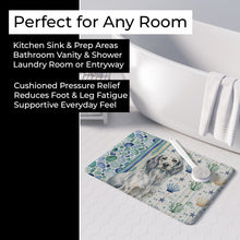 Load image into Gallery viewer, Blue Belton English Setter Coastal Sea Glass Memory Foam Kitchen Mat