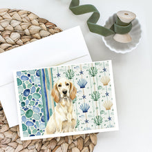 Load image into Gallery viewer, Lemon Belton English Setter Coastal Sea Glass Greeting Cards Pack of 8