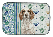 Load image into Gallery viewer, Liver Belton English Setter Coastal Sea Glass Dish Drying Mat